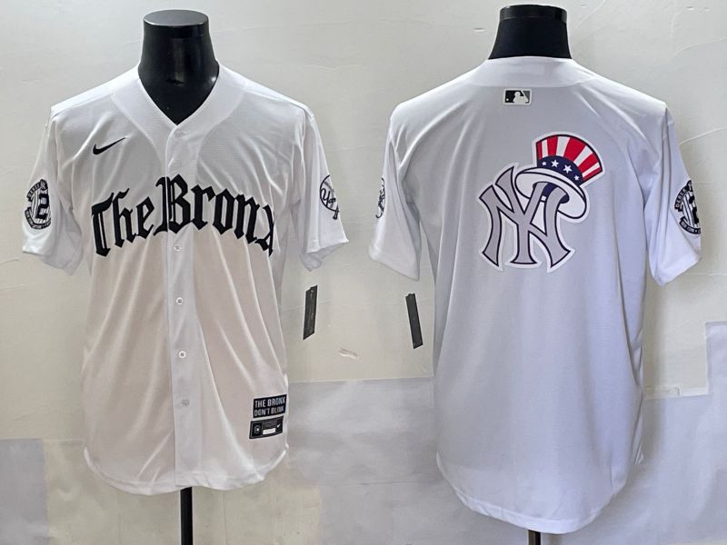 Men 2025 New York Yankees Blank White Five generations Joint Name Nike MLB Jersey style 17